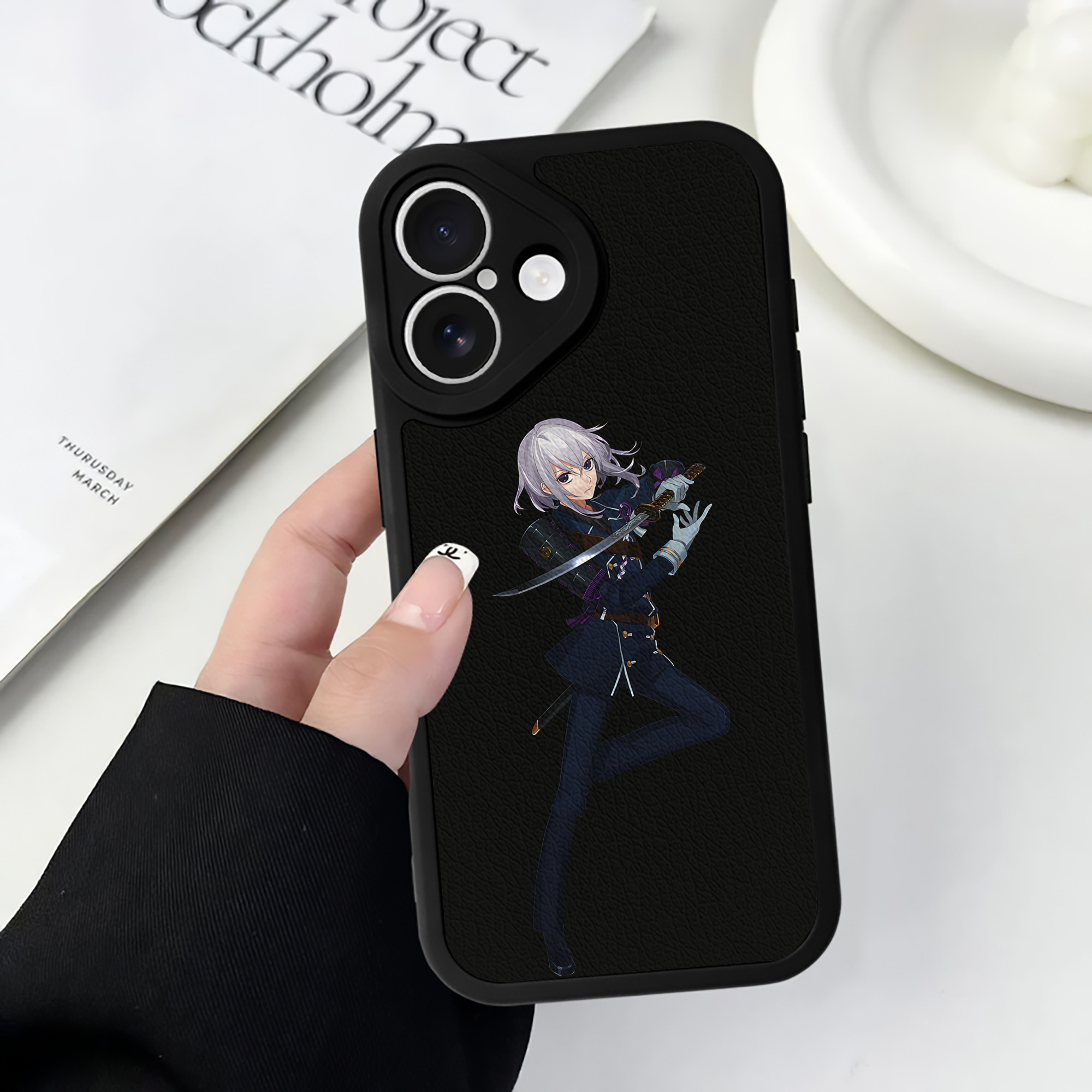 （画像用） 刀剣乱舞 Touken Ranbu 【iPhone 16シリーズ対応】シリコンスマホケース（レザー調） 材質：シリコン